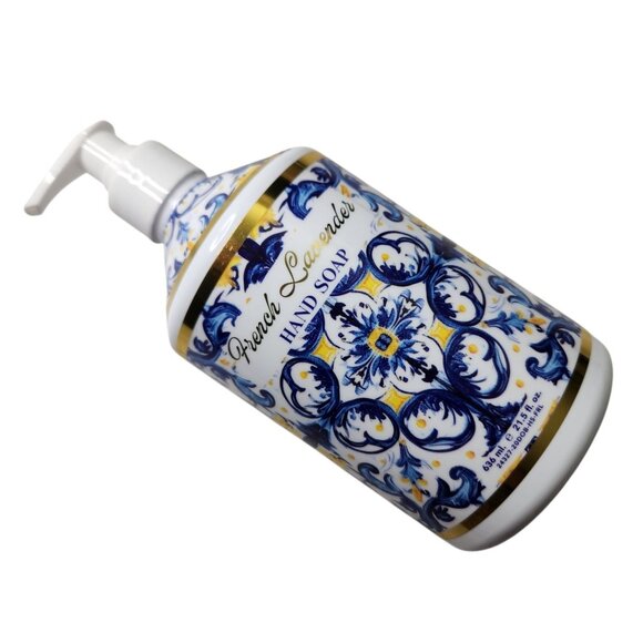 H+B Dolce Brezza French Lavender Hand Soap 21.5 Fl Oz Blue Design - Picture 2 of 4